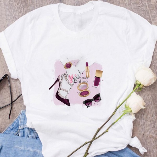 Tricou cu desen pentru Salon de Infrumusetare LMB014 Alb- My Beauty
